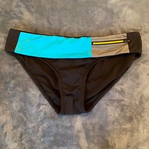 Jag Black/Turquoise Fold-over Bikini Bottom